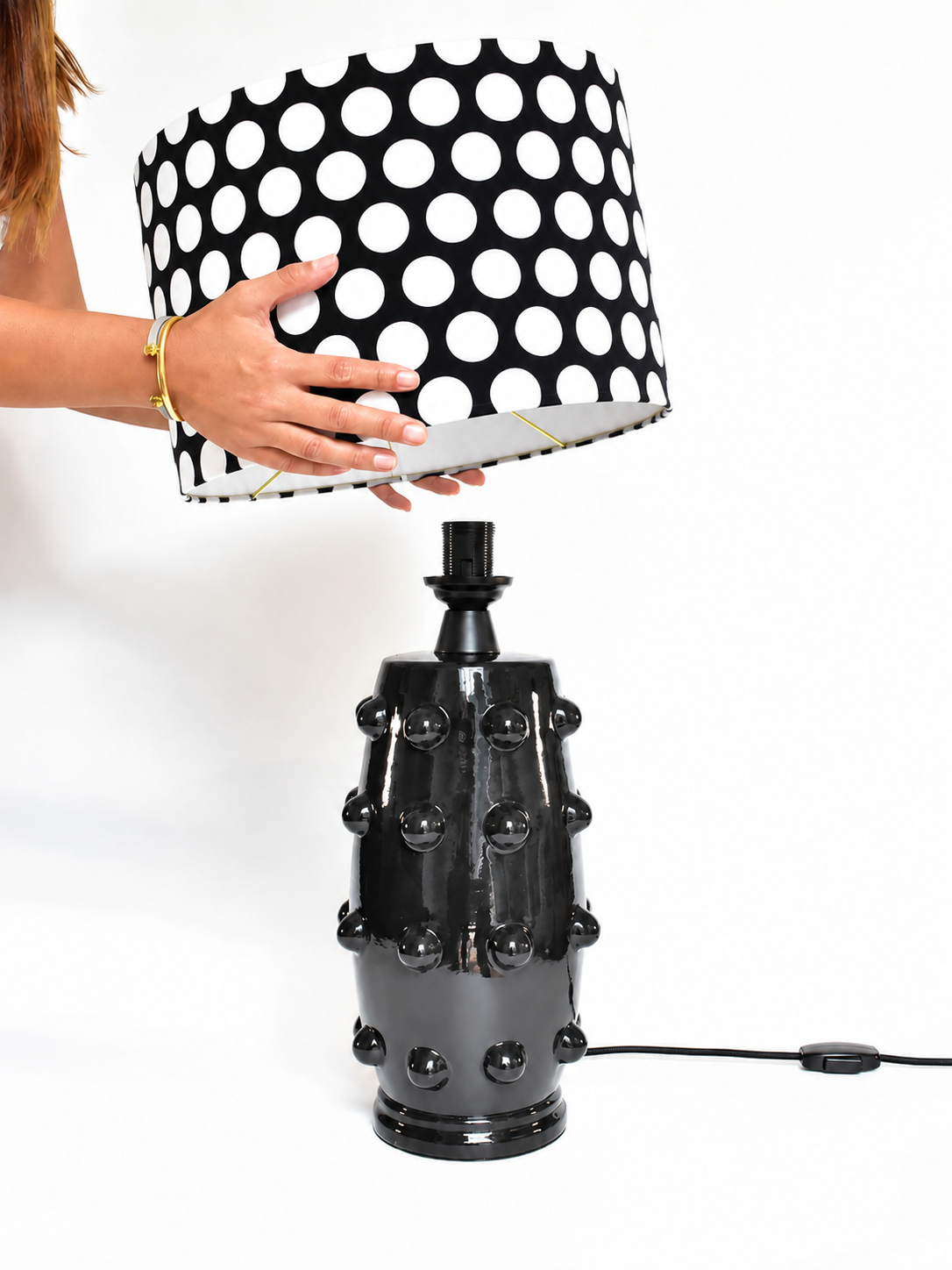 Lámpara de Mesa Bolas Negro + Dots Negro
