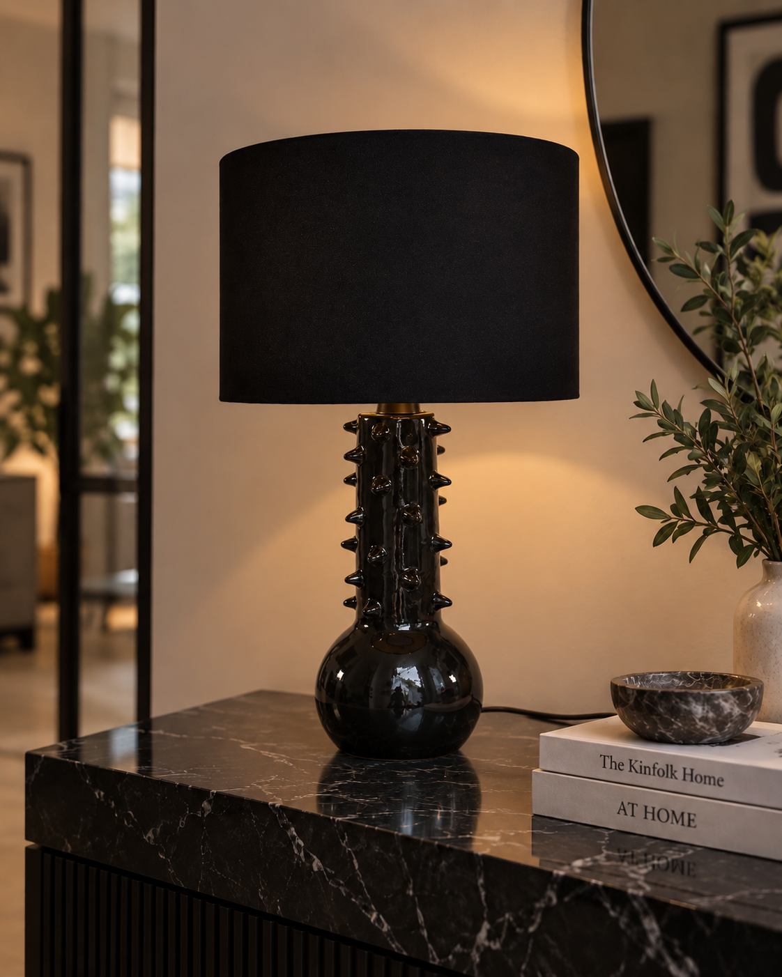 Lámpara de Mesa Cactus Negro + Liso Negro