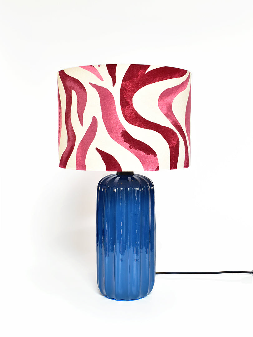 Lámpara de Mesa Caramel Azul + Olas Rosa