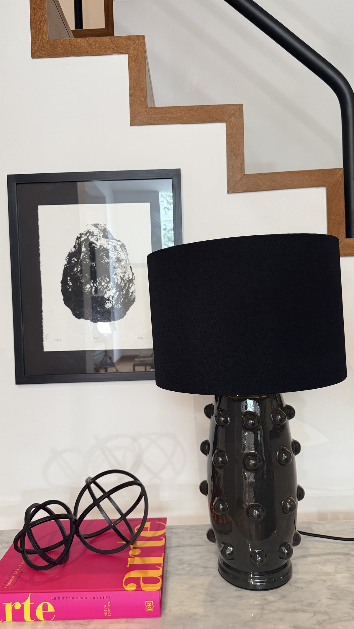 Lámpara de Mesa Bolas Negro + Liso Negro