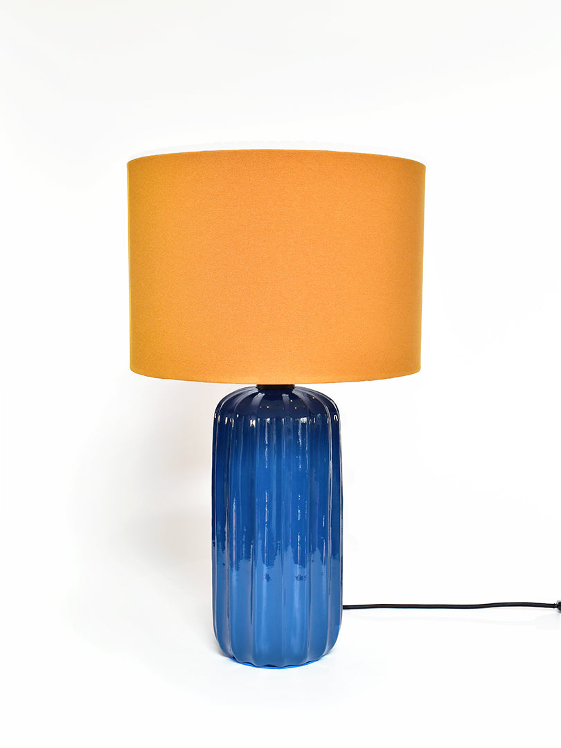 Lámpara de Mesa Caramel Azul + Liso Mostaza