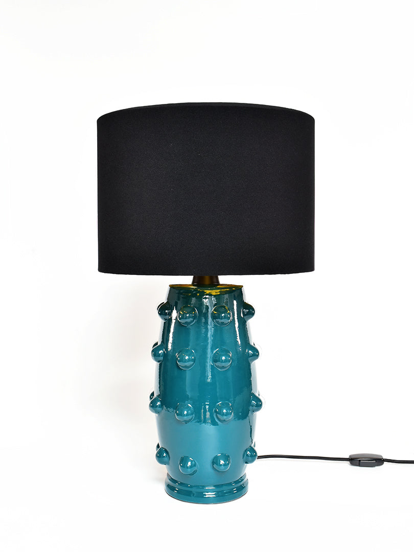 Lámpara de Mesa Bolas Turquesa + Liso Negro