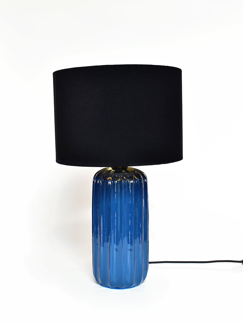 Lámpara de Mesa Caramel Azul + Liso Negro